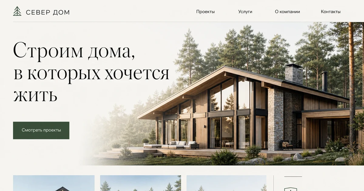 Дизайн сайта строительной кампании